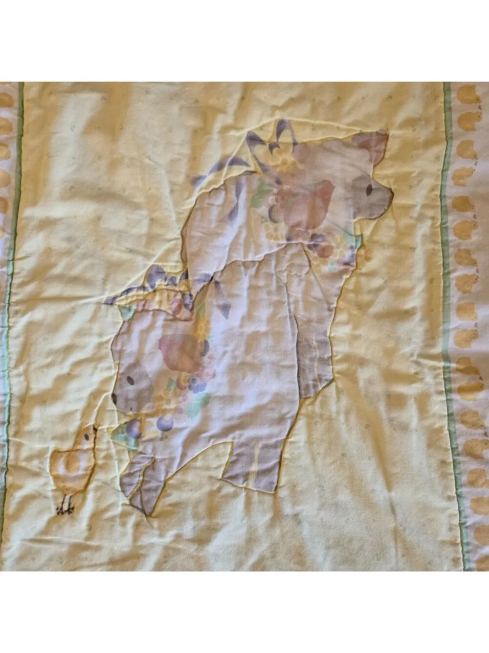 Hand Crafted Pastel Hand Quilted Baby Blanket Sz 30 X 42 Toddler Baby Heirloom